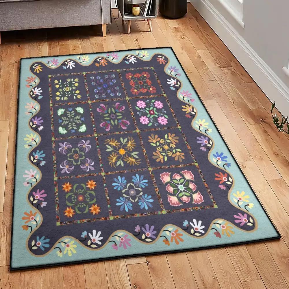 Flower bouquet bedroom rugs, flower rug Rectangle Rug