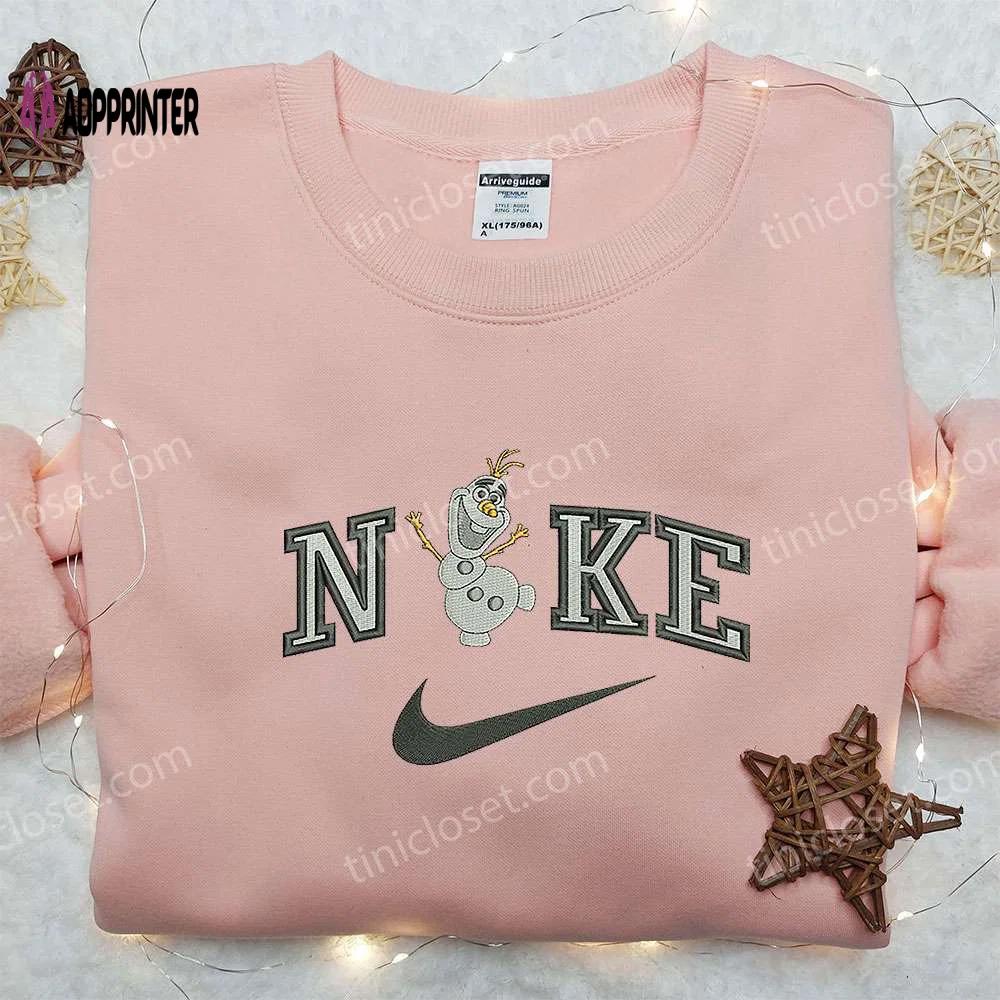 Frozen disney olaf x nike embroidered sweatshirt – nike inspired shirt Embroidered Shirt