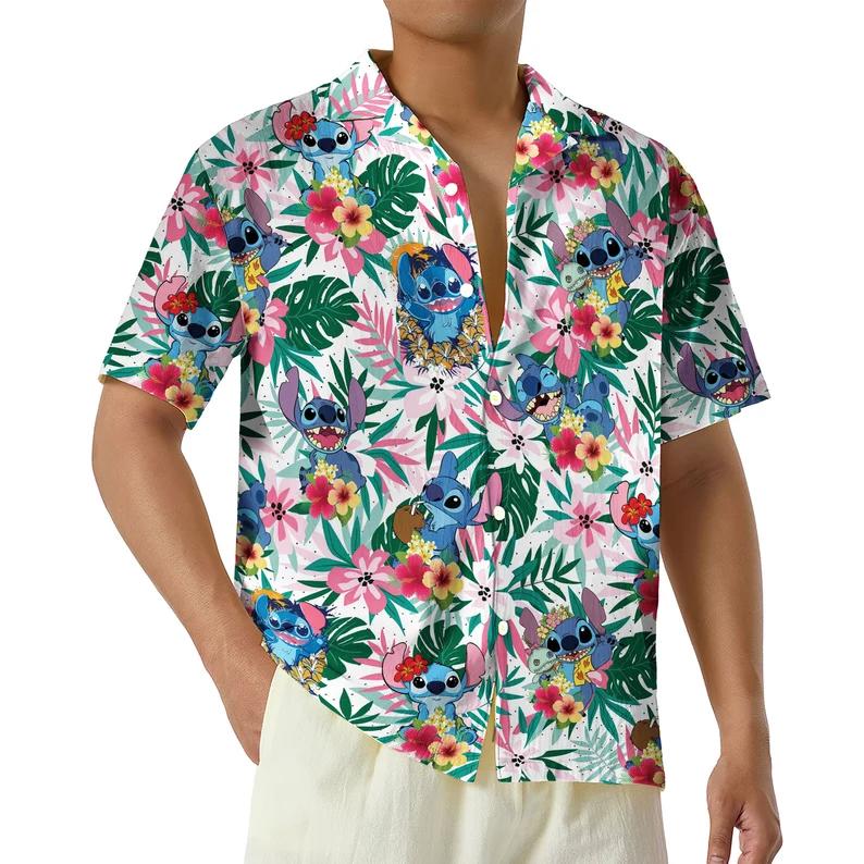 Funny stitch disney hawaiian shirt Hawaii Shirt Shorts & Flip Flops