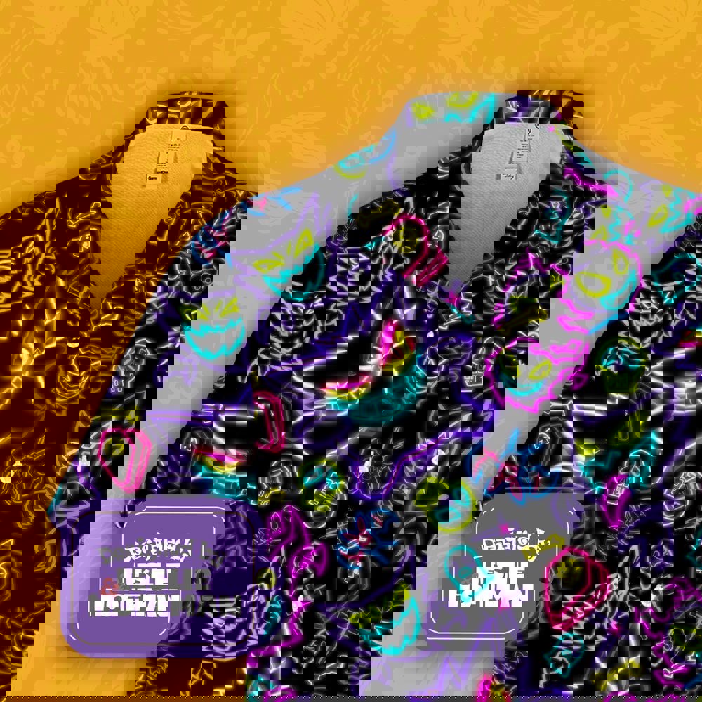 Gengar hawaiian shirt ghost pokemon button up shirt Hawaii Shirt Shorts & Flip Flops