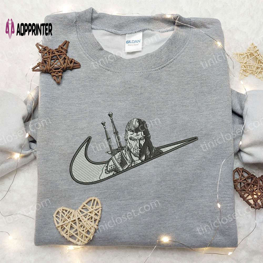 Geralt x nike embroidered shirt: custom design inspired by geralt of rivia limited edition Embroidered Shirt