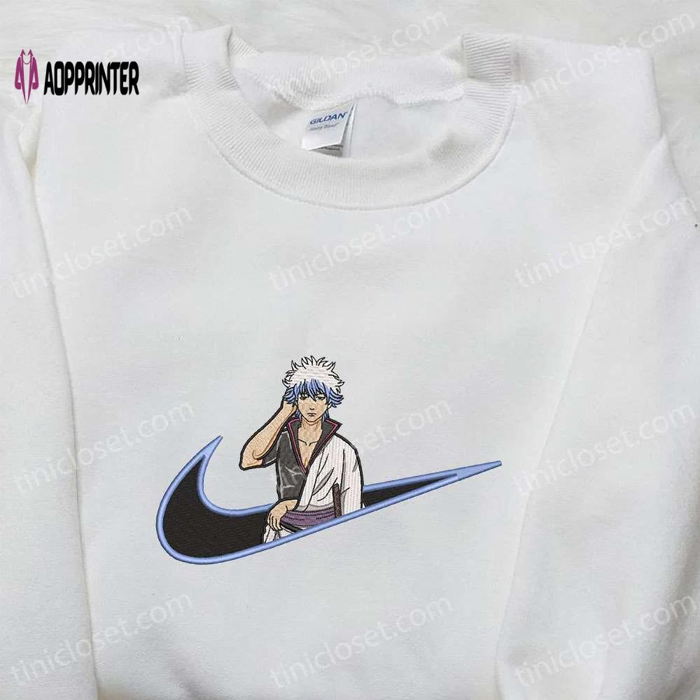 Gintoki sakata x nike anime embroidered t-shirt: gintama & nike inspired shirt Embroidered Shirt
