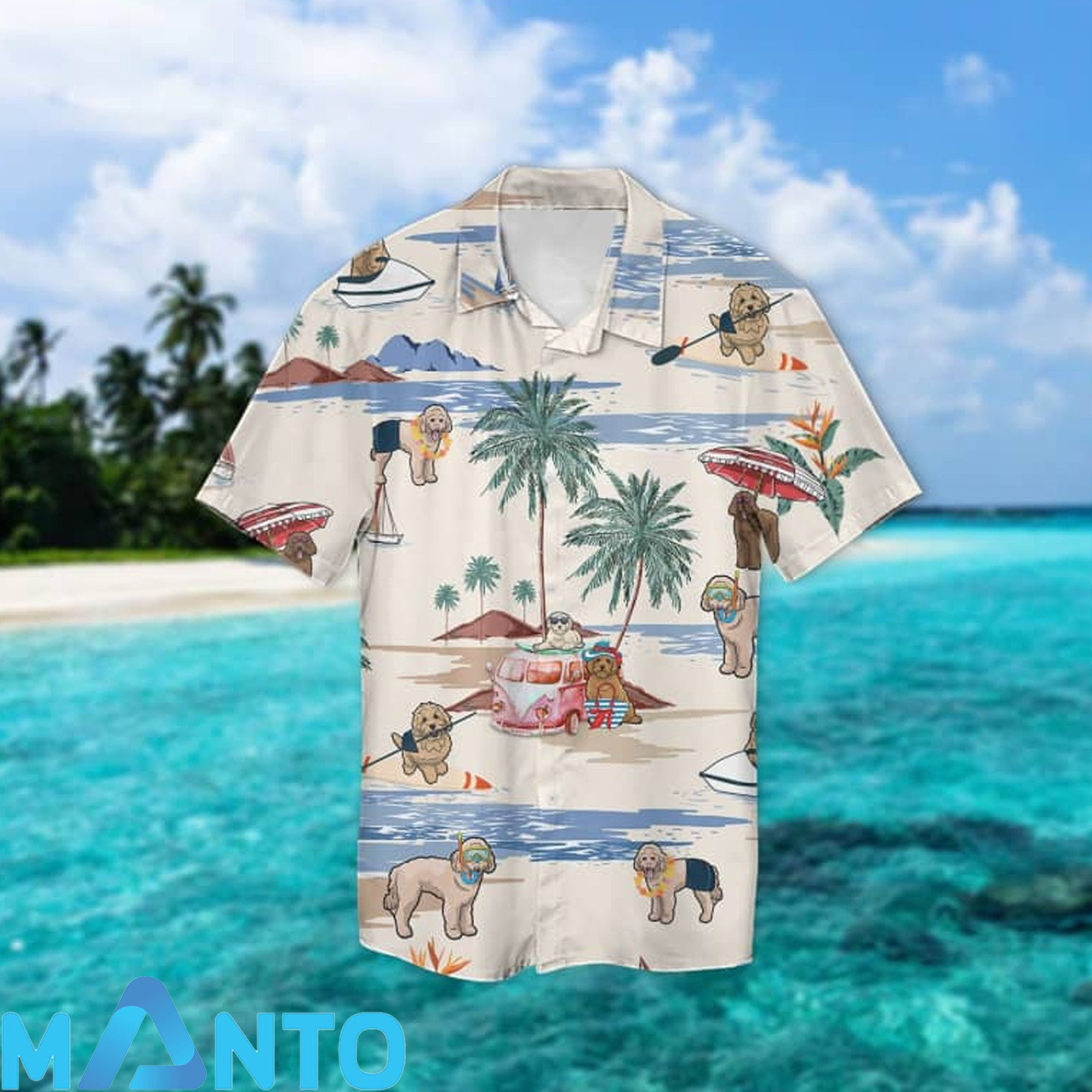 Goldendoodle summer beach hawaiian shirt Hawaii Shirt Shorts & Flip Flops