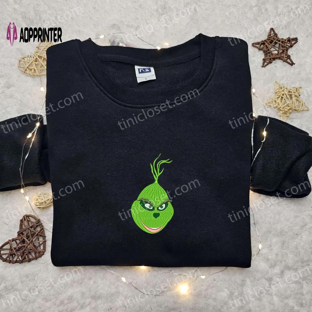 Grinch logo hoodie & movie t-shirt: best family gift ideas Embroidered Shirt