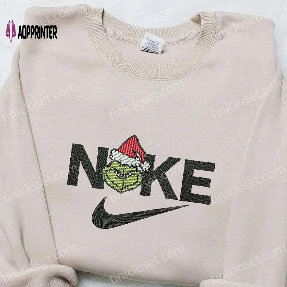 Grinch xmas x nike movie embroidered sweatshirt – the best christmas gift idea nike inspired shirt Embroidered Shirt
