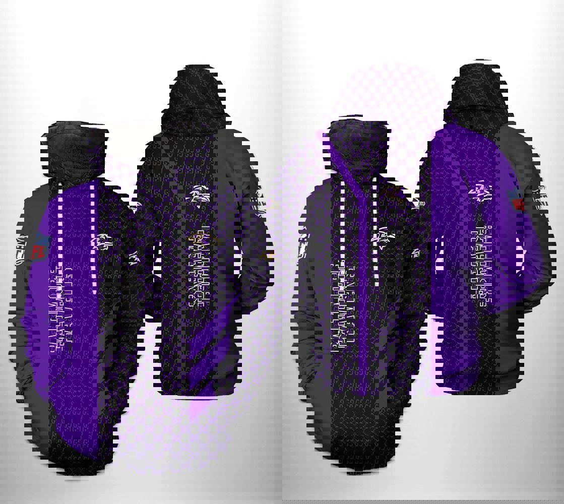 Gucci baltimore ravens nfl fashion luxury brand premium hoodie for fan Hoodie 3D