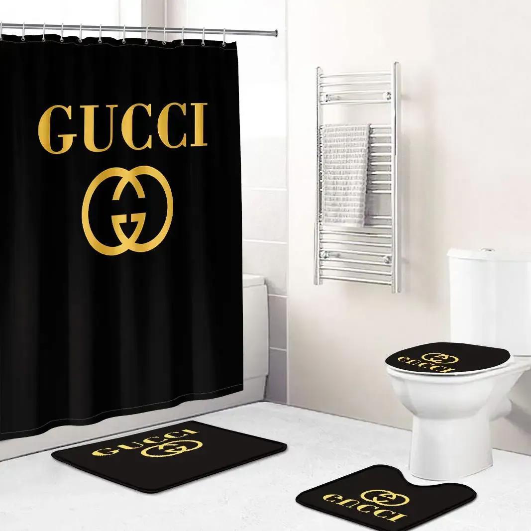 Gucci bathroom set luxury fashion brand bath mat hypebeast home decor Bathroom Set