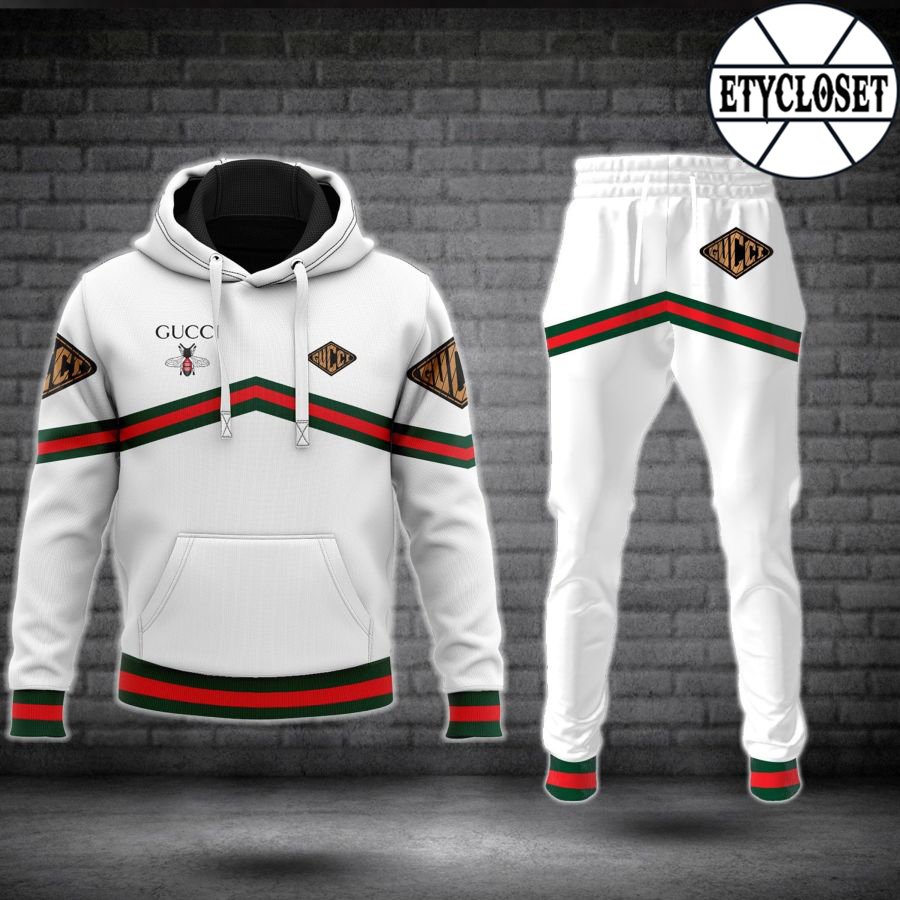 Gucci bee hoodie sweatpants pants hot 2023 luxury brand clothing clothes outfit for men 47 Hoodie Long Pants 3D Set