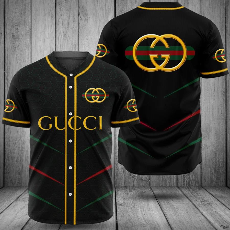 Gucci black baseball jersey shirt luxury clothing clothes sport for men women hot 2023 Baseball Jersey Shirt