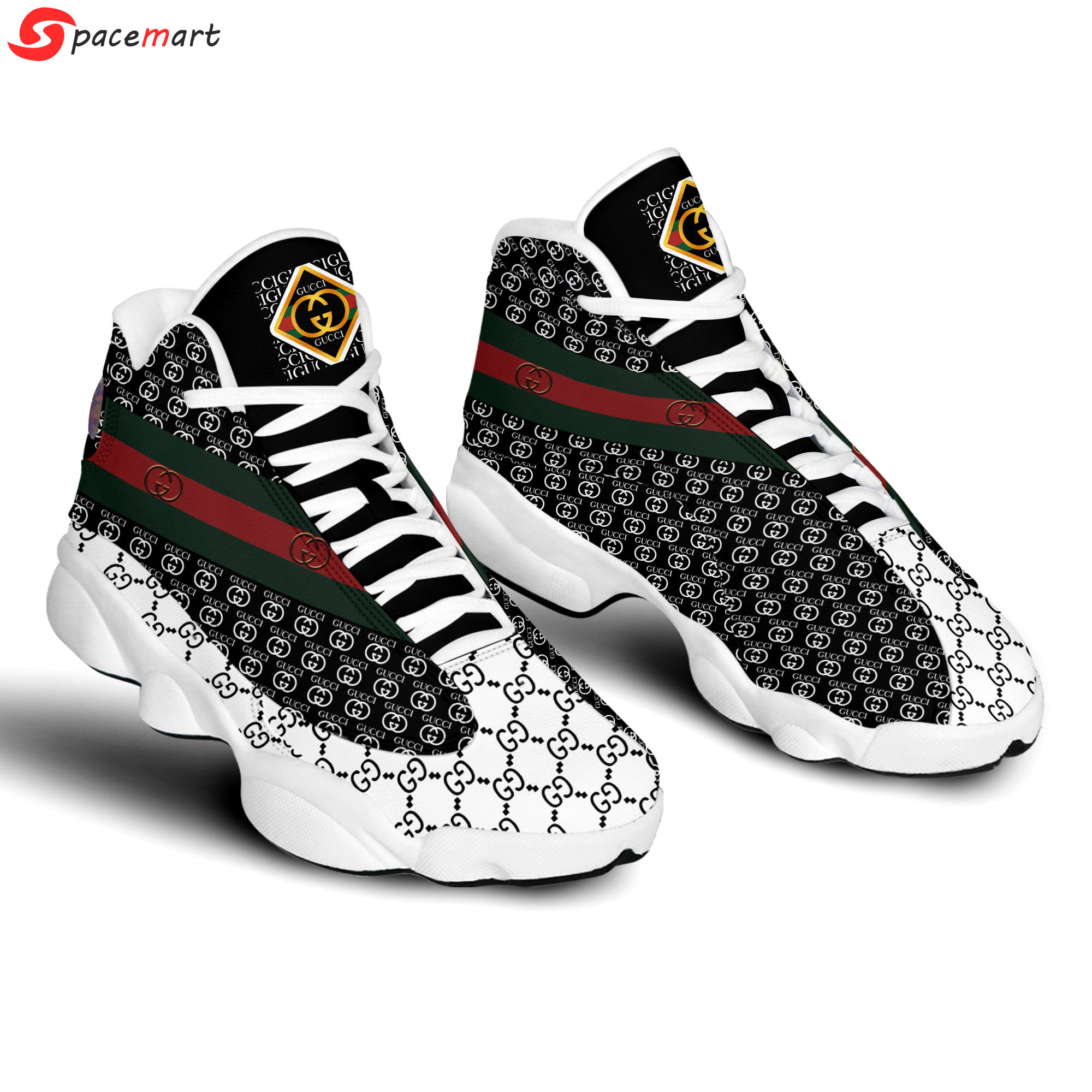 Gucci black white air jordan 13 sneakers shoes hot gifts for men women ht Air Jordan 13