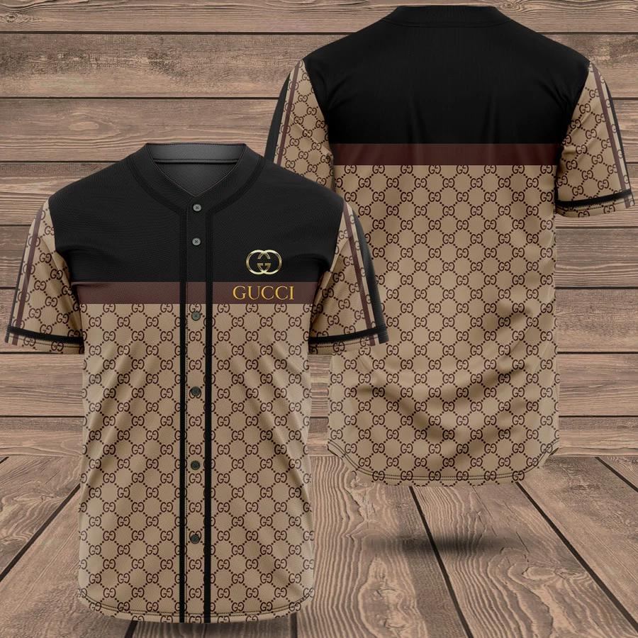 Gucci brown baseball jersey shirt luxury clothing clothes sport for men women hot 2023 Baseball Jersey Shirt