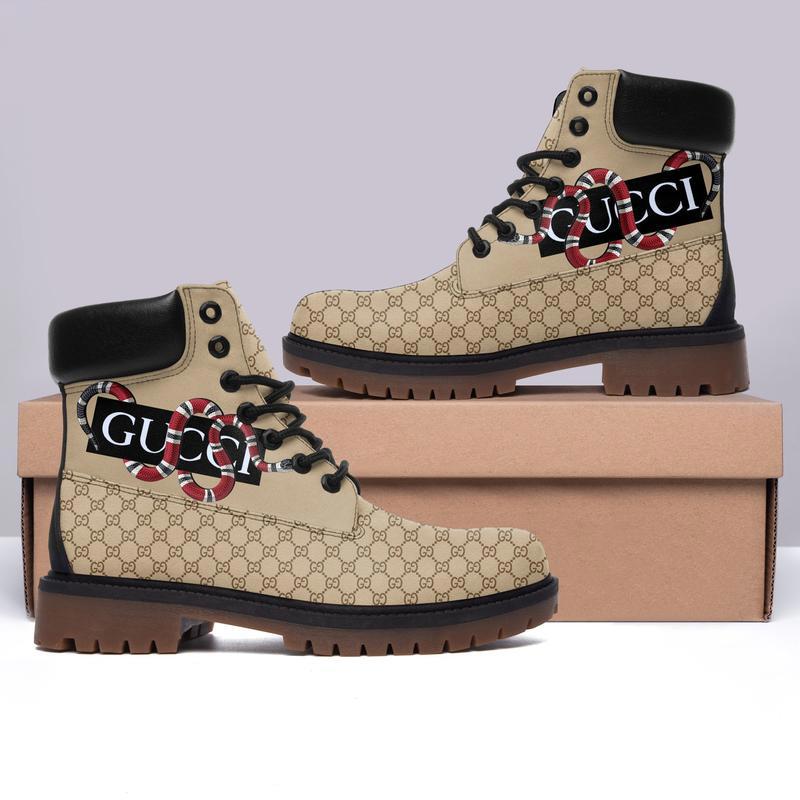 Gucci brown snake timberland boots form timboots shoes hot 2023 gifts for men women 2 Timboots Shoes