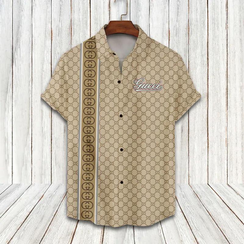 Gucci cream luxury brand fashion hawaii shirt for men 9 Hawaii Shirt