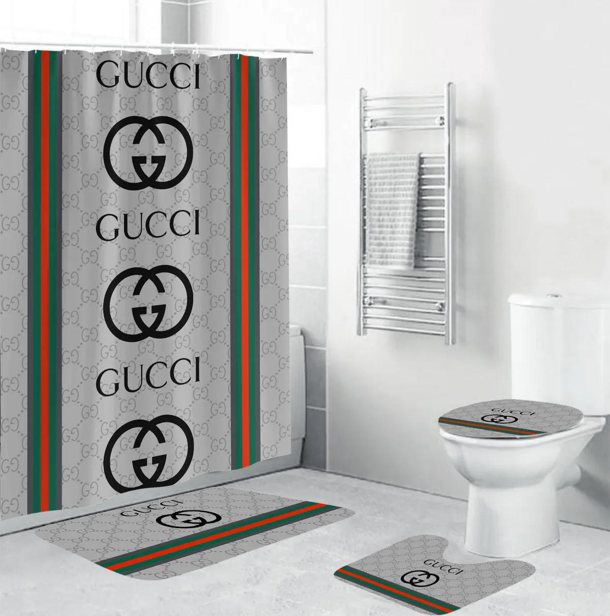 Gucci logo fashion luxury brand premium bathroom set home decor Bathroom Set