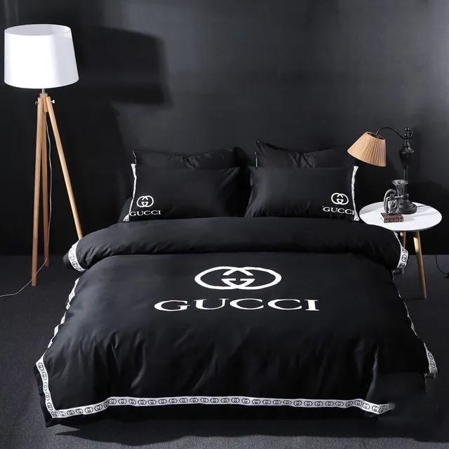 Gucci luxury brand black bedding set bedspread duvet cover set home decorations Bedding Sets