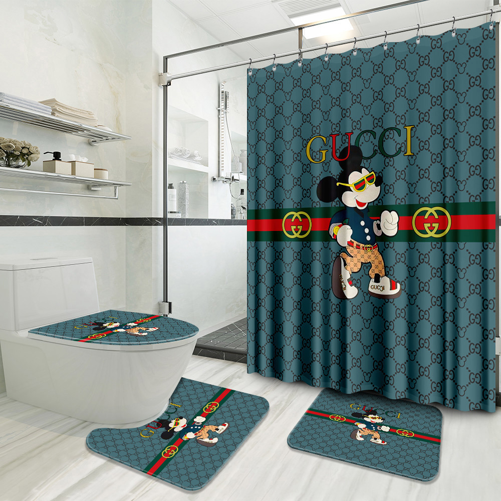 Gucci mickey mouse home decor bathroom sets bath mat luxury fashion brand hypebeast Bathroom Set