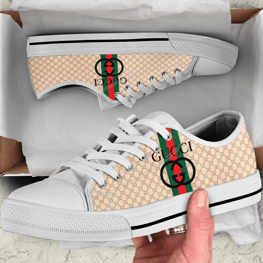 Gucci white low top canvas shoes sneakers hot best for men women 100 lwcs Low Top Canvas Shoes