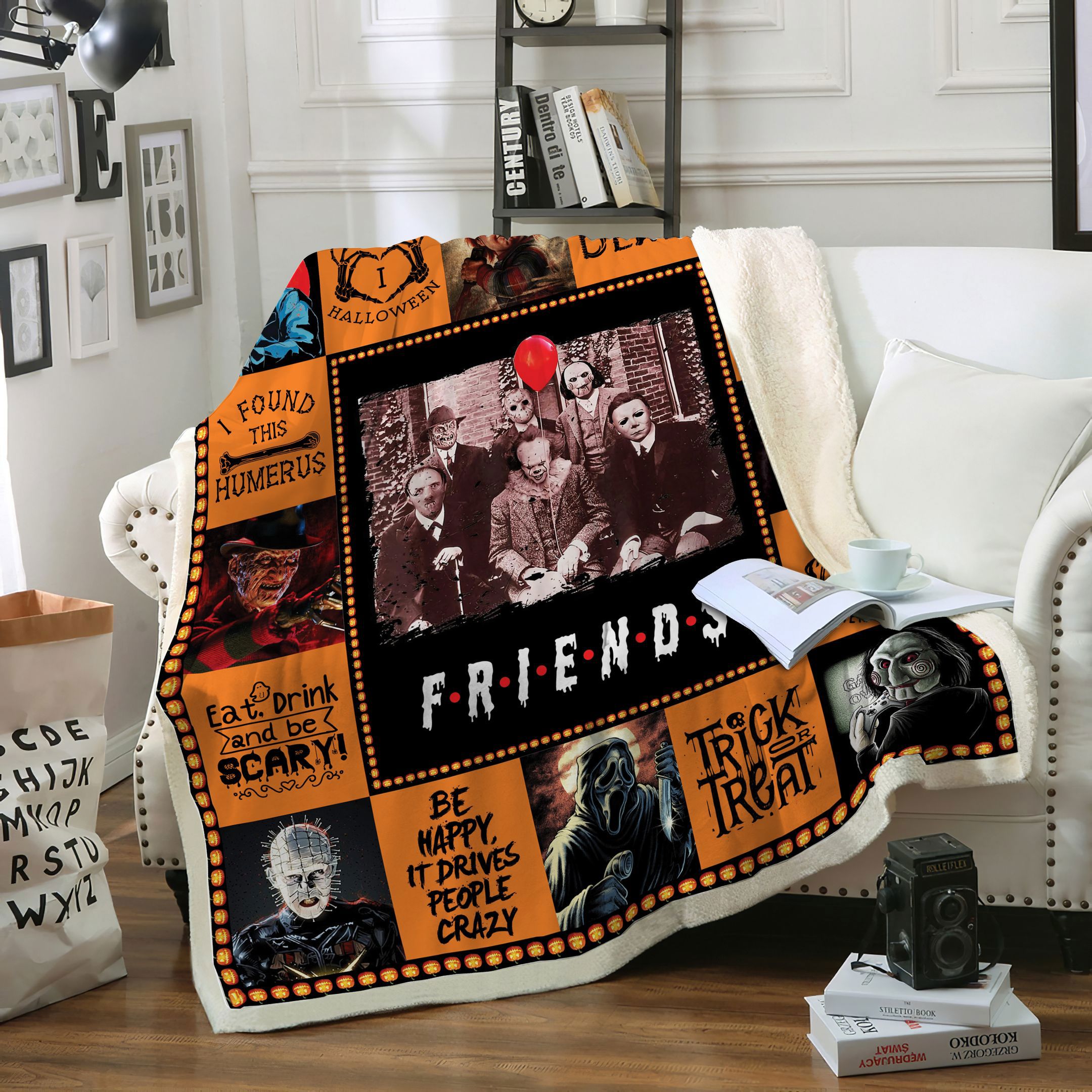 Halloween decorations friends horror halloween fleece blanket quilt fan made all season 3d Quilt Blanket