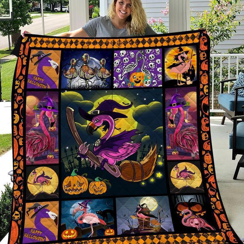 Halloween decorations halloween flamingo fleece blanket – quilt blanket fleece blanket, blanket sofa bed, 3d blanket Quilt Blanket
