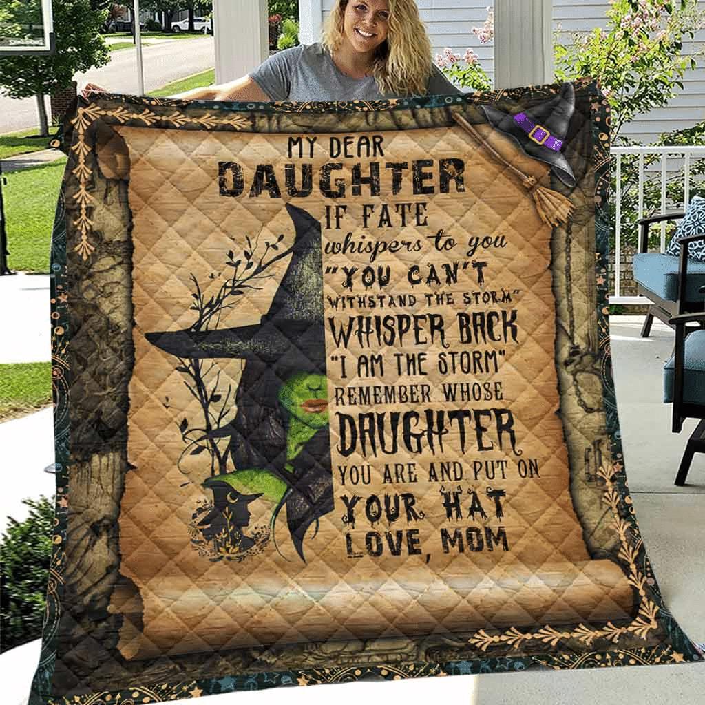 Halloween decorations my dear daughter witch halloween quilt blanket Quilt Blanket