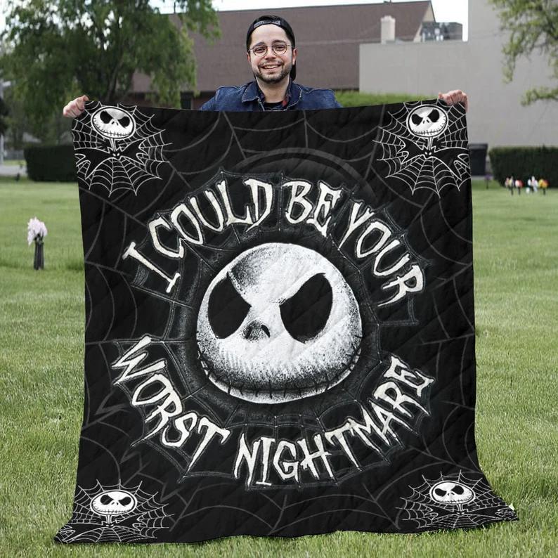 Halloween decorations skull blanket - i could be your worst nightmare blanket - halloween gift for adults Quilt Blanket