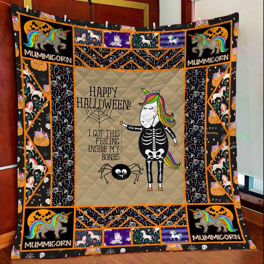 Halloween decorations unicorn halloween ty809 – quilt blanket Quilt Blanket