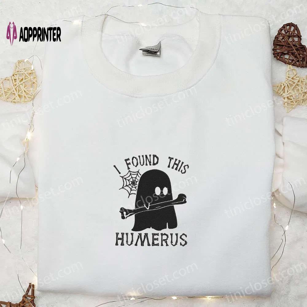 Halloween ghost humerus sweatshirt: cool shirt & best gift for halloween lovers Embroidered Shirt