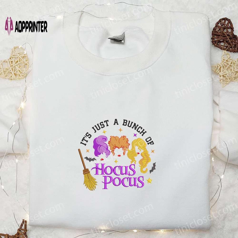 Halloween sanderson sisters witch hocus pocus embroidered shirt: cool & amazing halloween tee Embroidered Shirt