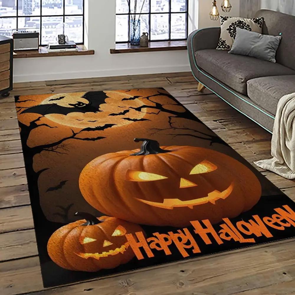 Halloween style pumpkin autumn retangle carpet area rug home decor halloween gift hal49 Rectangle Rug