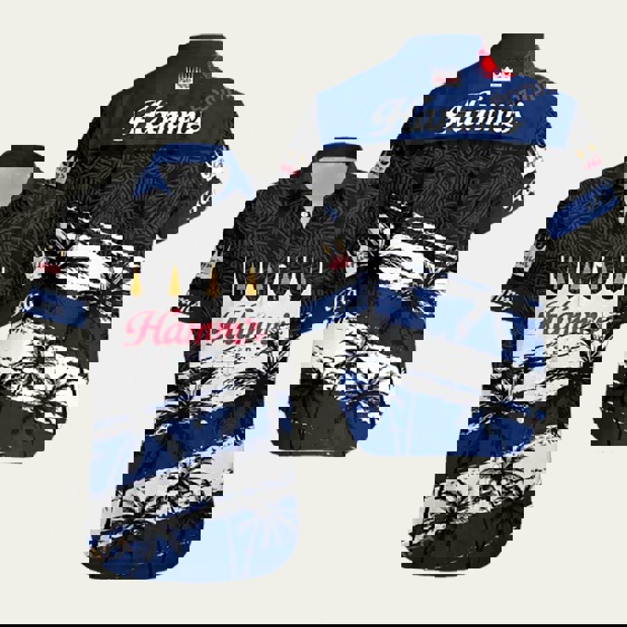 Hamms beer tropical coconut tree dark design hawaiian shirt Hawaii Shirt Shorts & Flip Flops