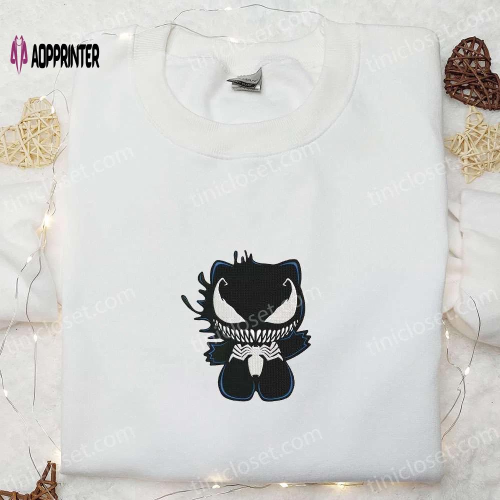 Hello kitty venom embroidered shirt – cool halloween gift for lovers Embroidered Shirt