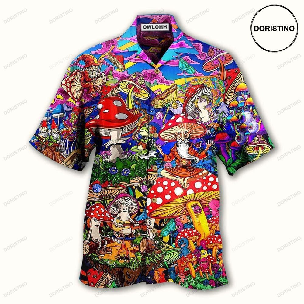 Hippie mushroom happy together hawaiian shirt Hawaii Shirt Shorts & Flip Flops