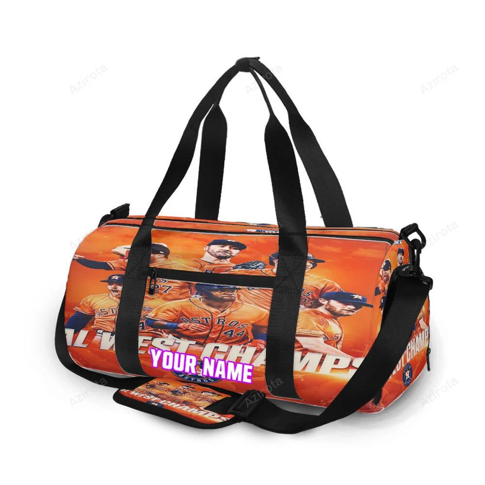 Houston astros team al west champs personalized name travel bag gym bag 630 Travel Bag