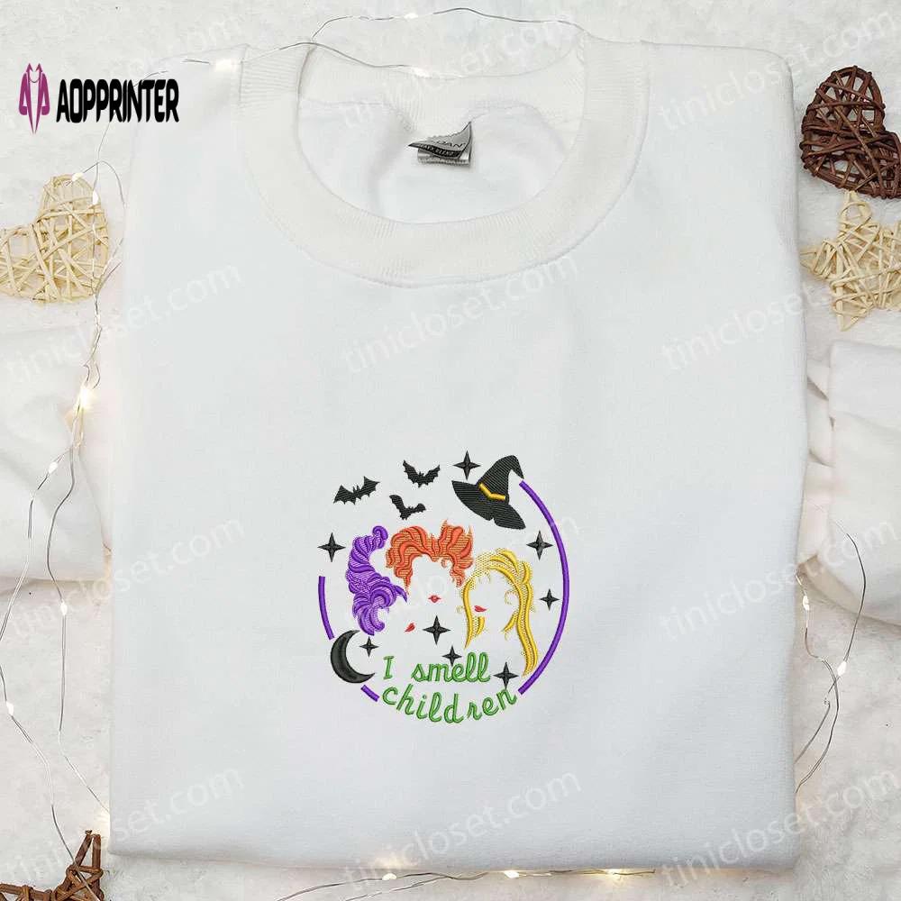 I smell children cute witch sanderson sisters embroidered shirt – halloween horror Embroidered Shirt
