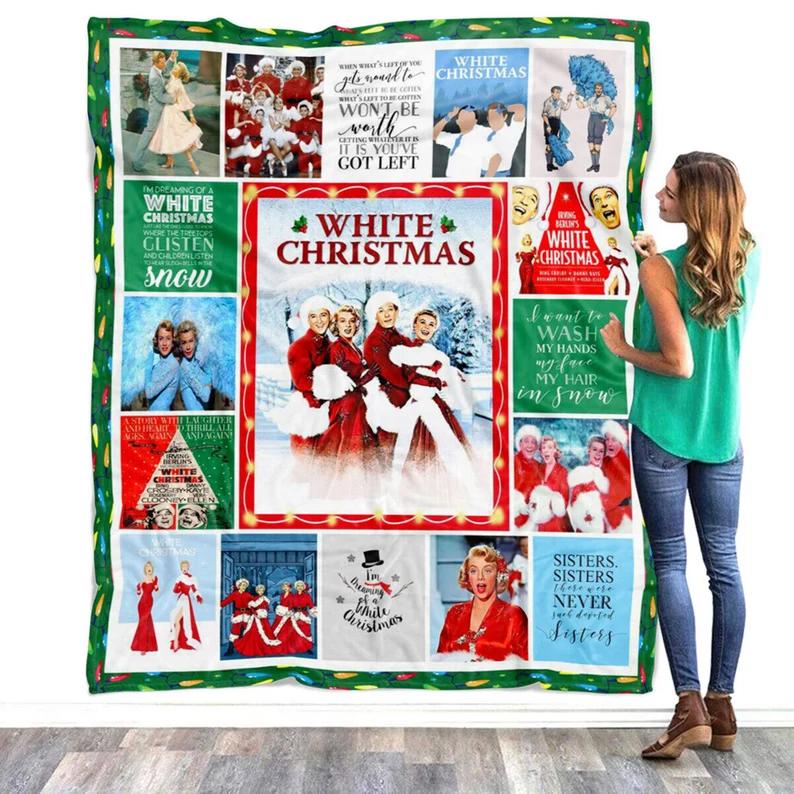 Irving berlin's white christmas movie blanket, white christmas romantic movie quilt, sister sister white christmas couch sofa blanket Quilt Blanket