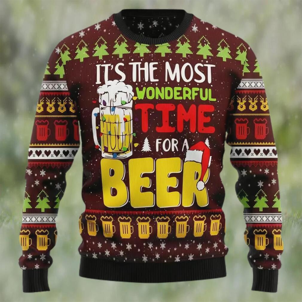 It?s the most wonderful time for a beer ugly christmas sweater, faux wool sweater, international beer day, gifts for beer lovers, best christmas gifts for 2022 Christmas Ugly Sweater