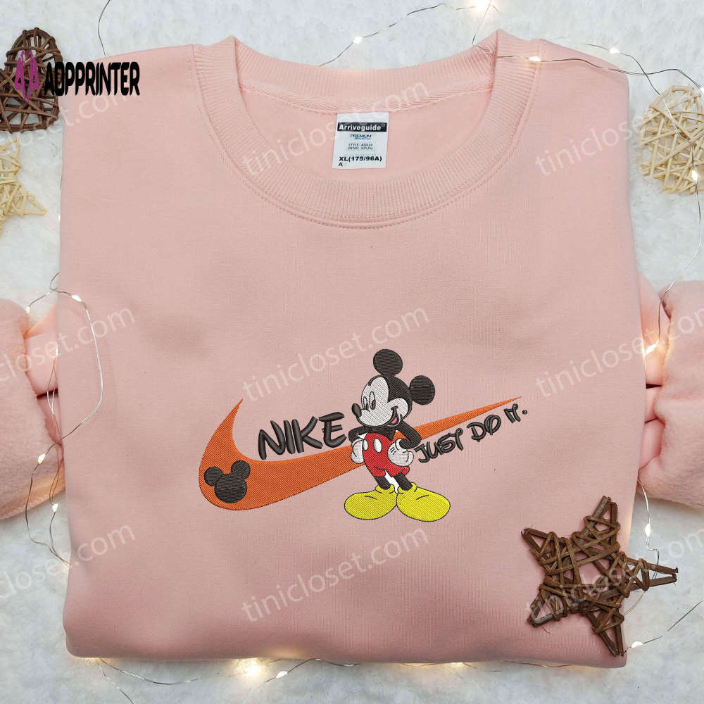 Just do it nike mickey mouse shirt & disney hoodie: inspired family embroidered apparel Embroidered Shirt