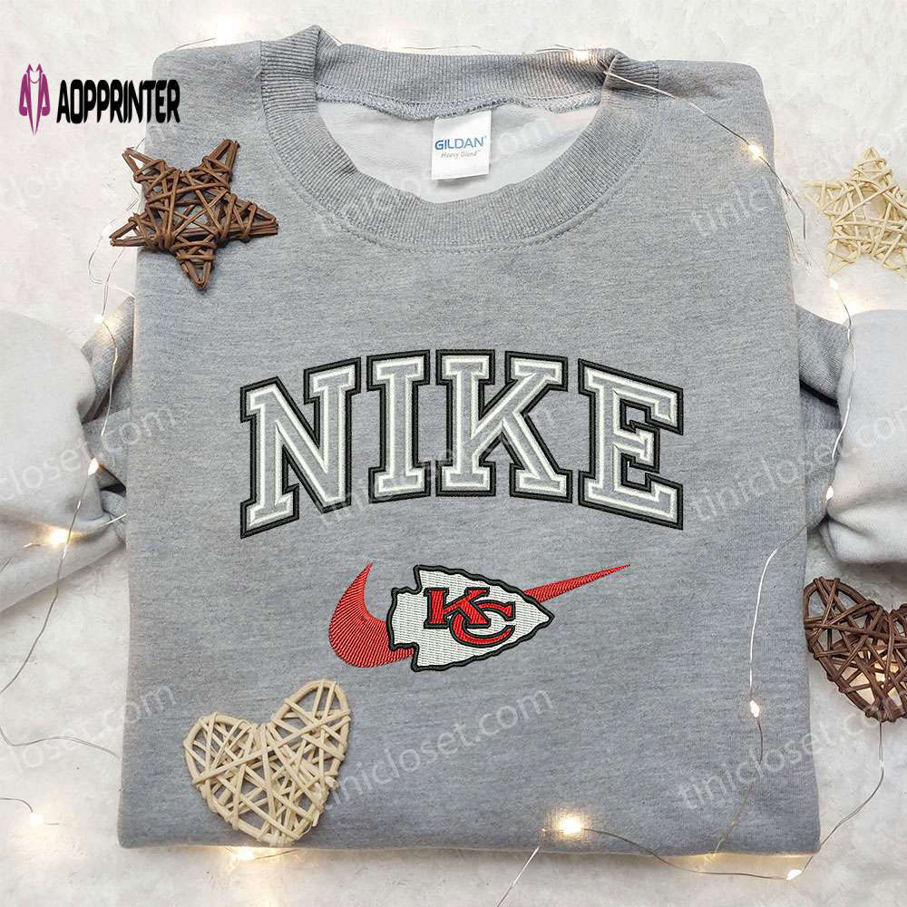 Kansas city chiefs x nike embroidered shirt: nfl sport custom tee Embroidered Shirt