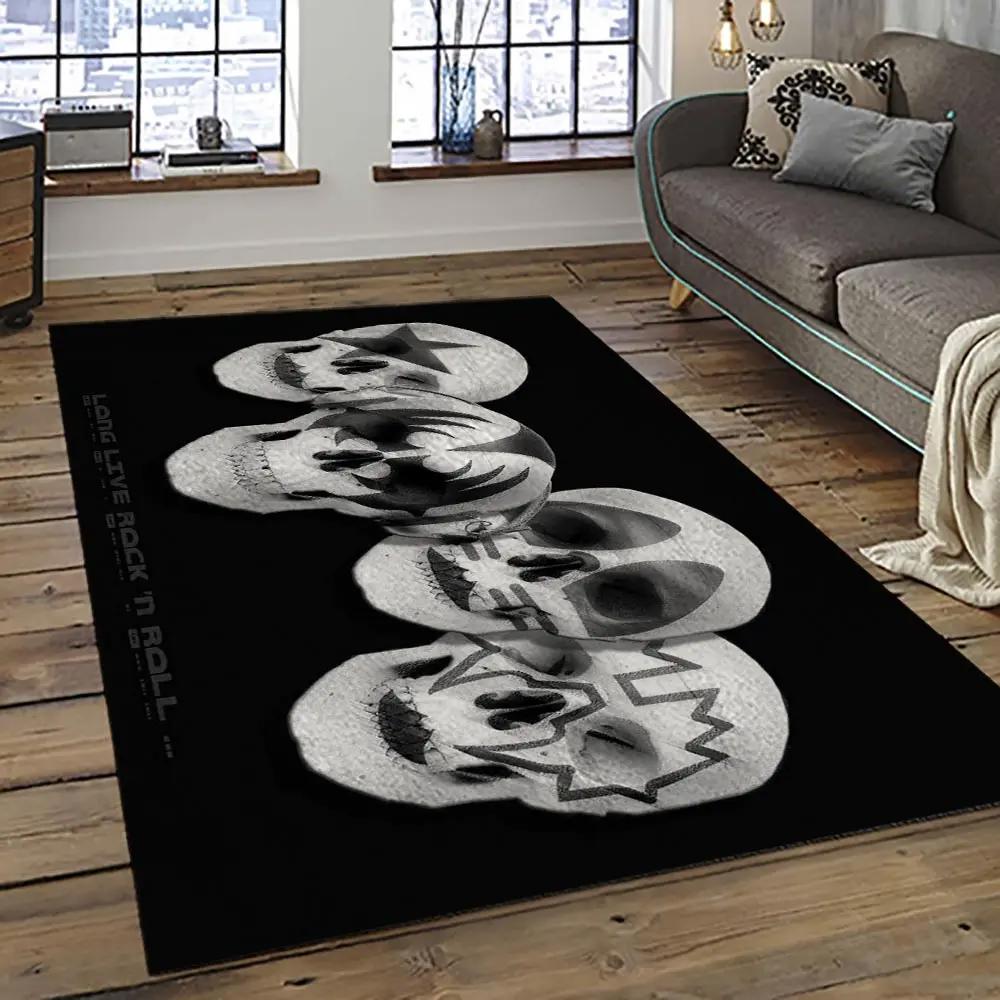 Kiss rock band music retangle carpet area rug home decor best gift for fan and friends as71 Rectangle Rug