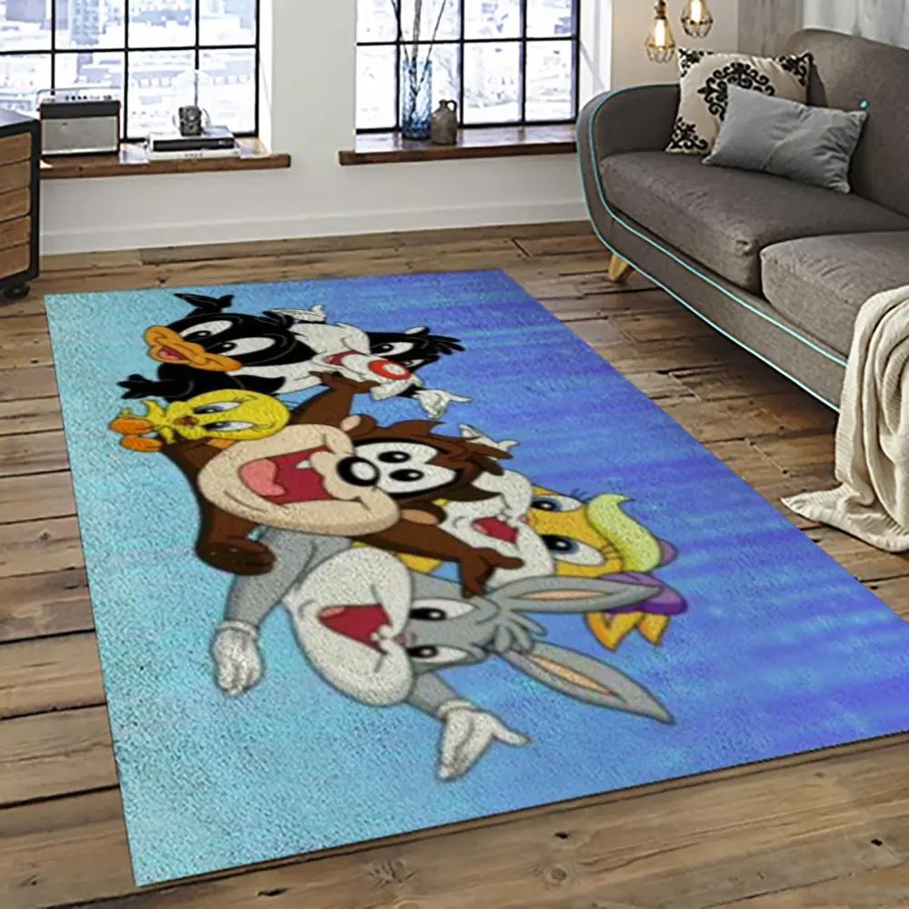 Looney tunes characters cartoon movie carpet rectangle area rug for living room bedroom decor lt39 Rectangle Rug