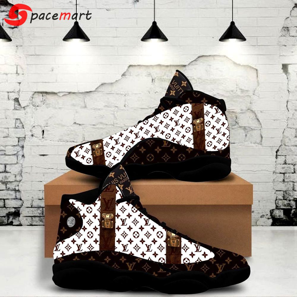 Louis vuitton air jordan 13 sneaker form jordan 13 sneaker best shoes louis vuitton black white sneaker gift for louis vuitton fans Air Jordan 13