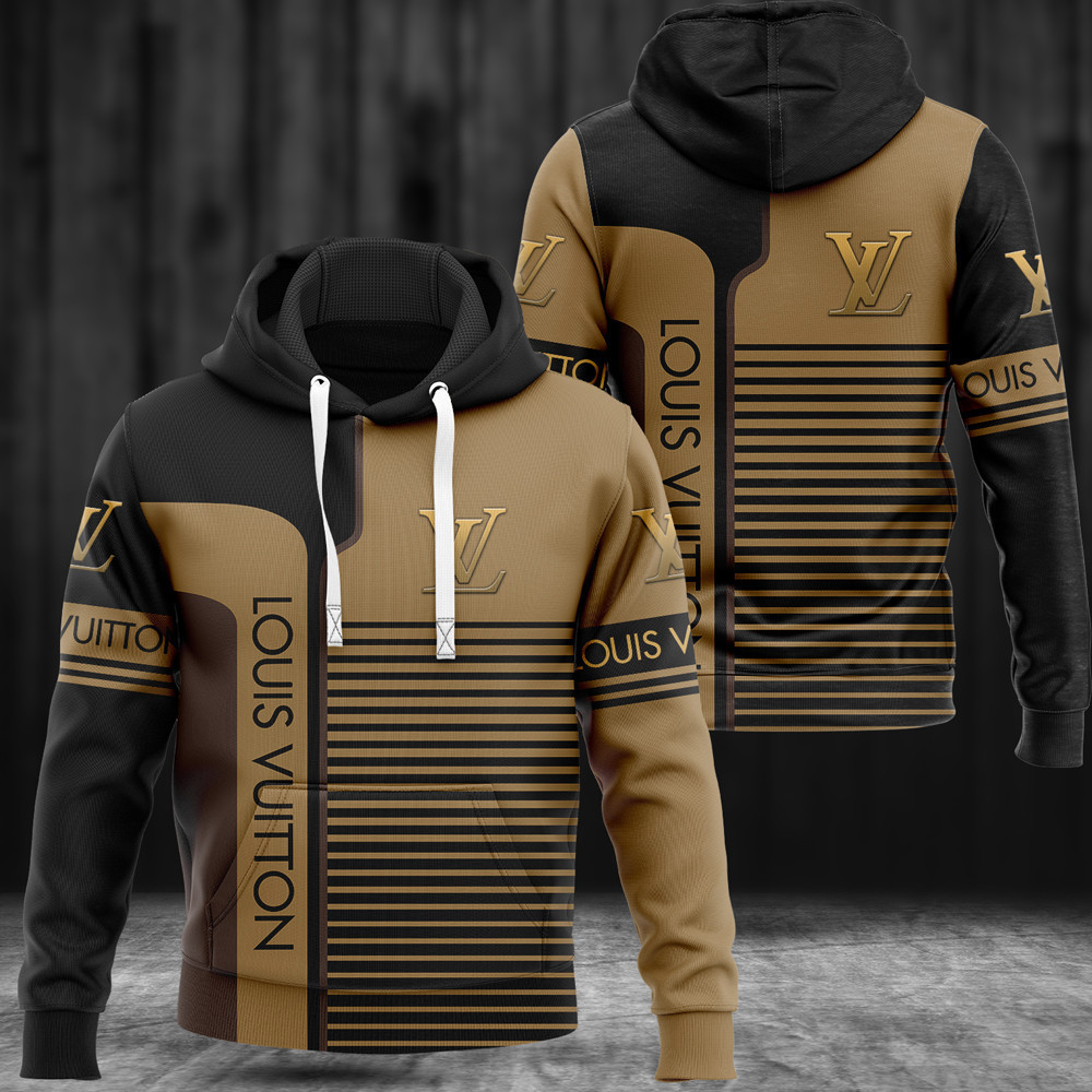 Louis vuitton brown logo fashion luxury brand hoodie for men women Hoodie 3D