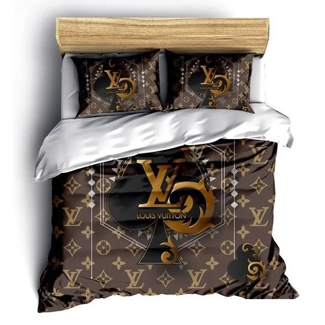 Louis vuitton card luxury brand bedding set for bedroom luxury bedspread duvet cover set with pillowcases home decoration Bedding Sets