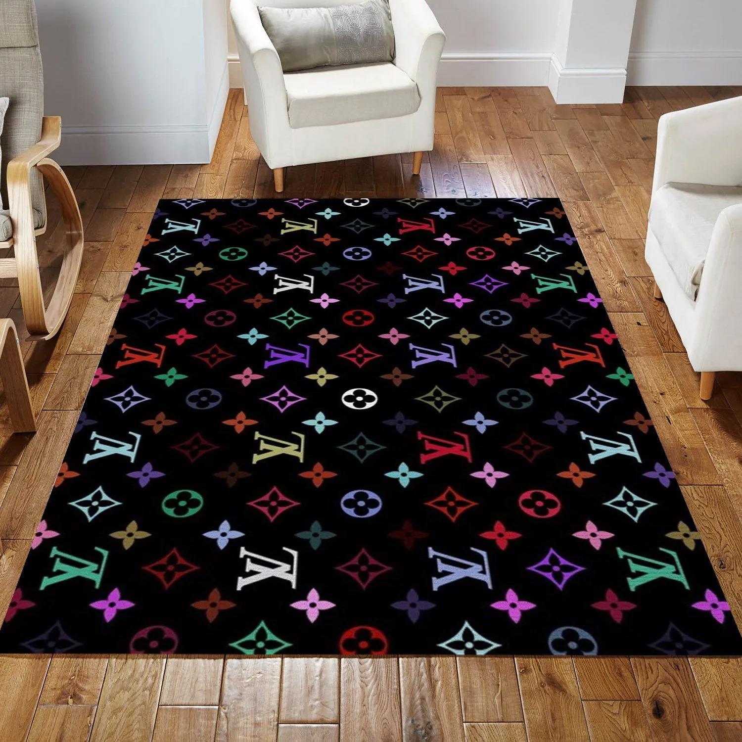 Louis vuitton logo type 865. Upgrade Your Living Room with Luxury Home Decor: Area Carpets, Floor Decor, Door Mats, and Hot Gift Items with style a High-End Fashion Brand Rectangle Rug