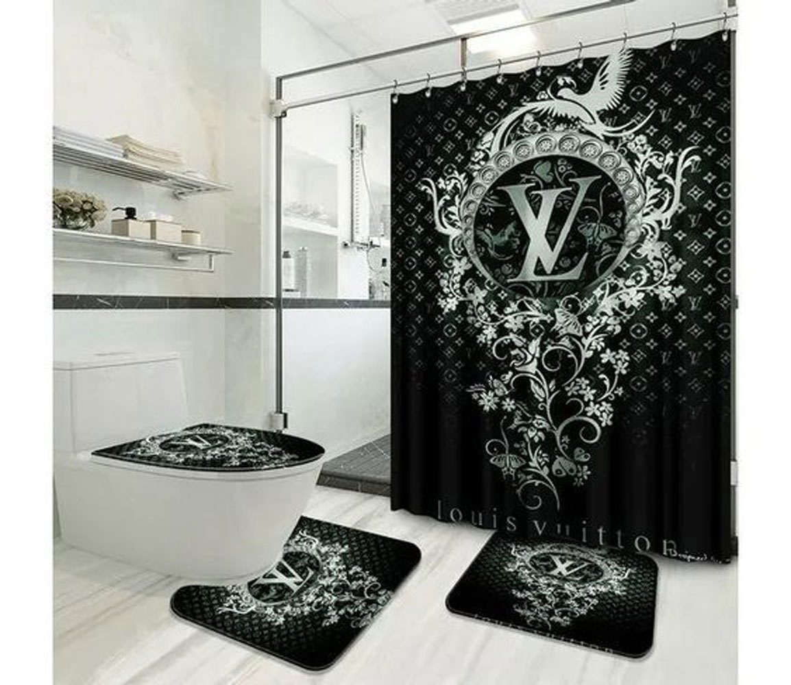 Louis vuitton lv luxury fashion brand home decor bath mat bathroom sets hypebeast Bathroom Set