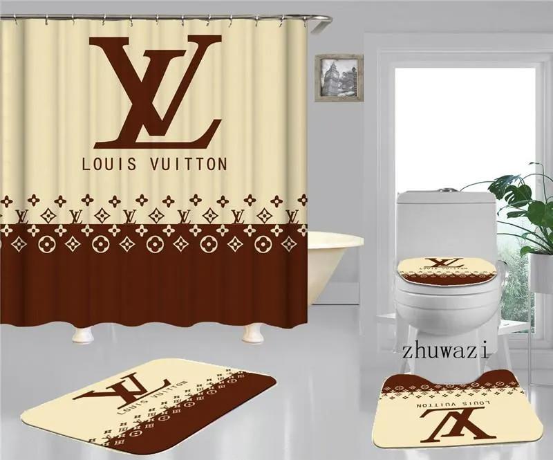 Louis vuitton supreme luxury style 01 shower curtain waterproof luxury bathroom 377 Bathroom Set