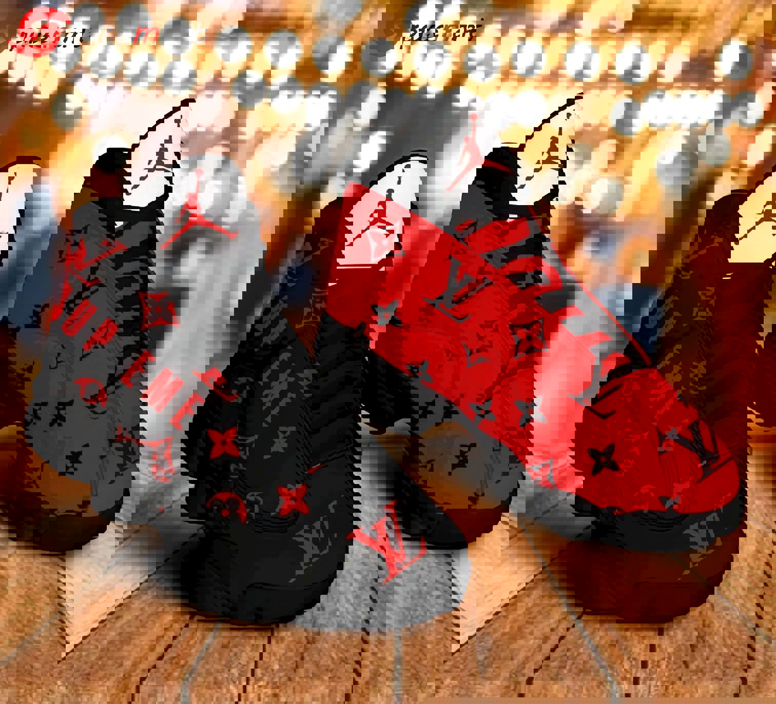 Lv luxury air jordan 13 sneaker form jordan 13 sneaker hot louis vuitton black red sneaker gift for lv fans ht Air Jordan 13