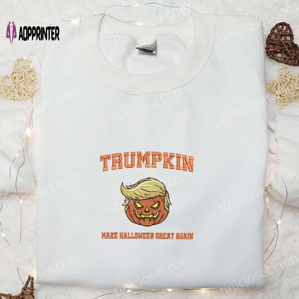 Make halloween great again with trumpkin embroidered shirt – funny & cool halloween attire Embroidered Shirt