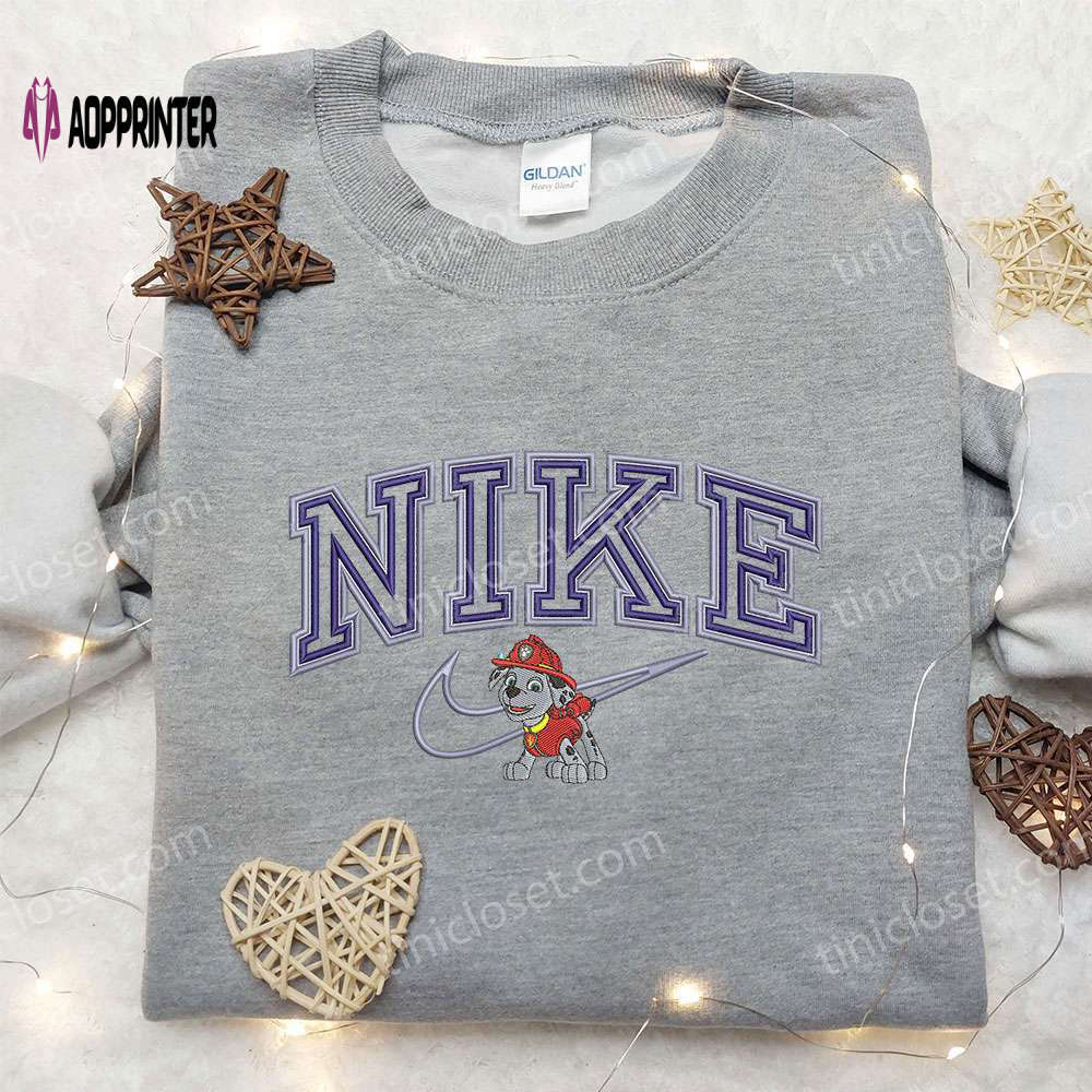 Marshall dog x nike & paw patrol embroidered shirts – custom nike designs Embroidered Shirt
