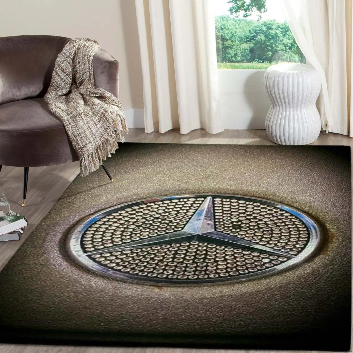 Mercedes logo supercars area rugs living room carpet fn161203 rug regtangle carpet floor decor home decor Rectangle Rug